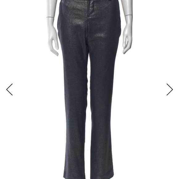 Alice + Olivia Pants - Alice + Olivia gray silver Straight Leg Pants